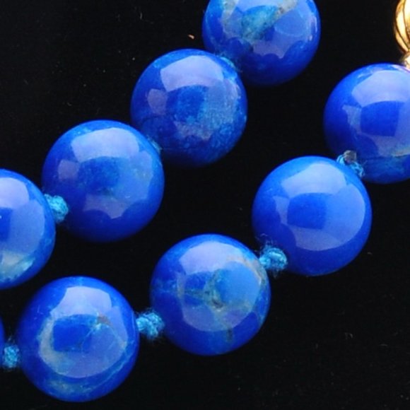 Lapis Lazuli Hand-knotted Bead Necklace - 32 in - Picture 6 of 9